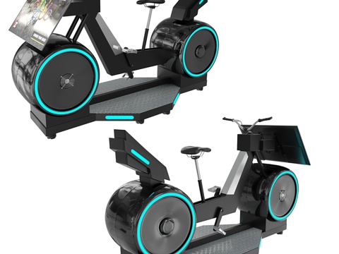  高利润VR自行车街机游戏机9D自行车3d模型 