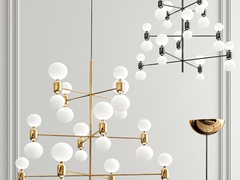  极简吊灯3d模型 