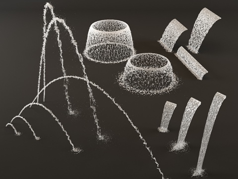  系列喷泉瀑布23d模型 