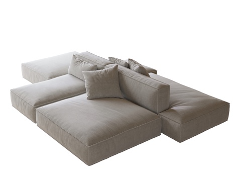 现代双面沙发 多人沙发su模型