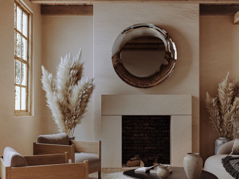  侘寂美学客厅3d模型 