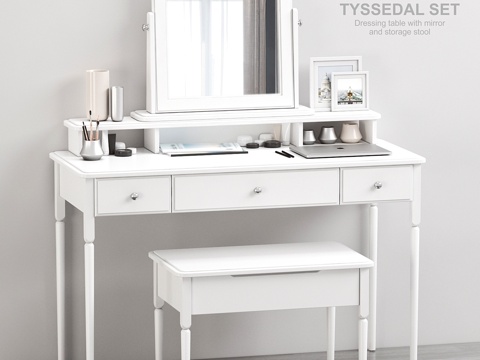  宜家TYSSEDAL梳妆台（带镜子和储物柜）3d模型 