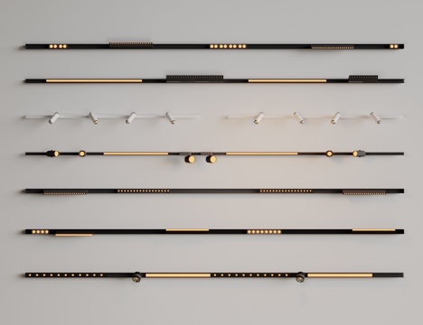 现代极简筒灯射灯 磁吸轨道射灯 明装转向射灯 线型灯 内嵌入su模型