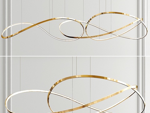  灯罩环形吊灯3d模型 