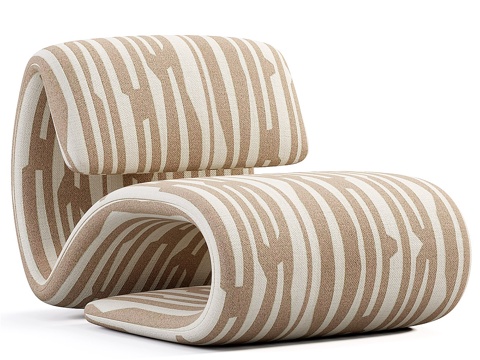  现代意式 Dubna 布艺休闲椅3d模型 