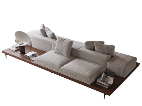  现代双面沙发 多人沙发su模型 