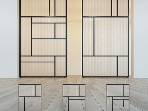  玻璃隔断门 273d模型 