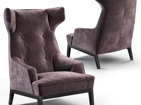  舒适翼背椅3d模型 