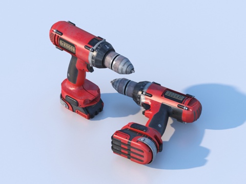  电钻 电动工具3d模型 