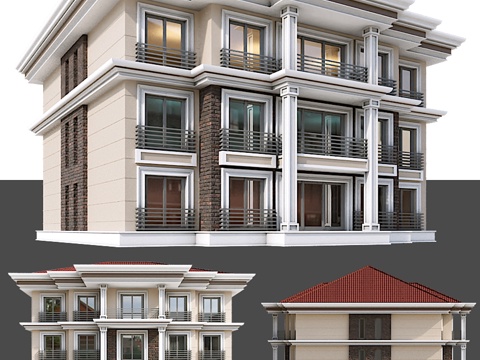  现代住宅建筑 0203d模型 
