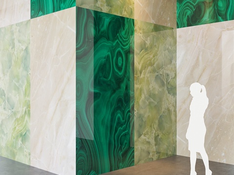  菲安德珍宝石系列 绿大理石布雷基亚石3d模型 