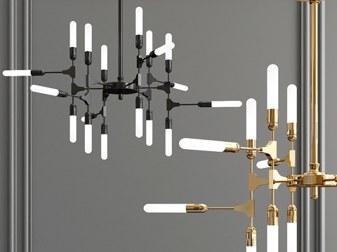  动感对称灯具3d模型 