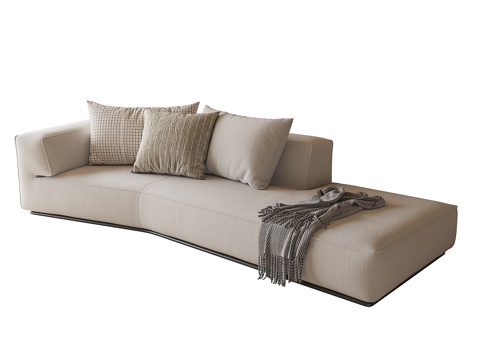  现代办公室沙发 布艺沙发su模型 