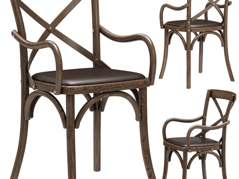  Restoration Hardware 玛德琳皮革扶手椅3d模型 