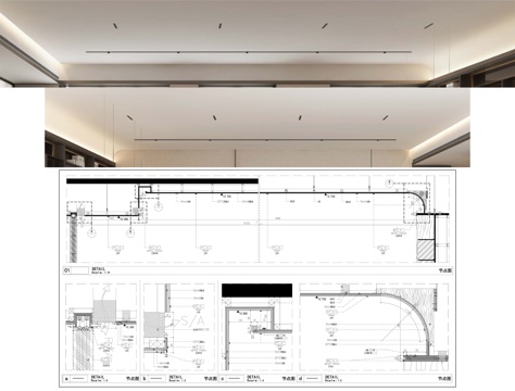 弧形吊顶  天花吊顶 客厅吊顶 吊顶节点 顶面节点cad施工图