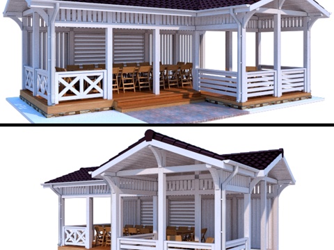 现代风格凉亭3d模型