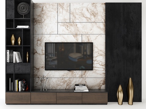  电视墙套装_ 033d模型 