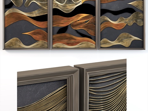  Tony Fey 浪涌三联画3d模型 