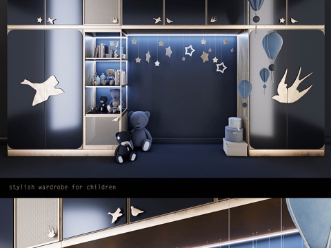儿童房衣柜 (2)3d模型