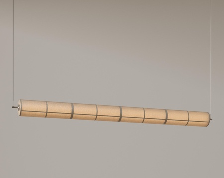 现代中古吊灯 极简奶油风吊灯 北欧简约吊灯 餐厅吊灯 长条吊su模型