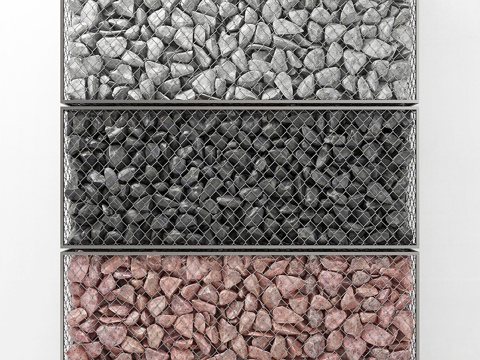  石笼网大岩石石笼网大岩石3d模型 