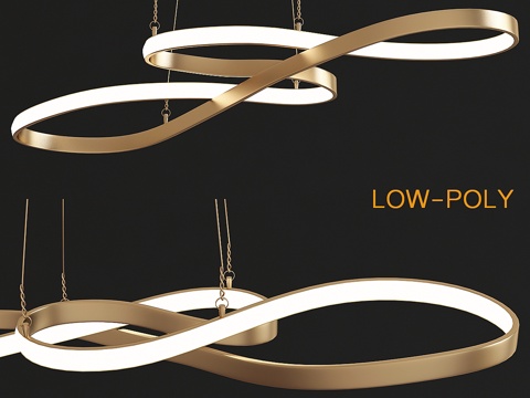  极简DIY悬挂式现代LED灯3d模型 