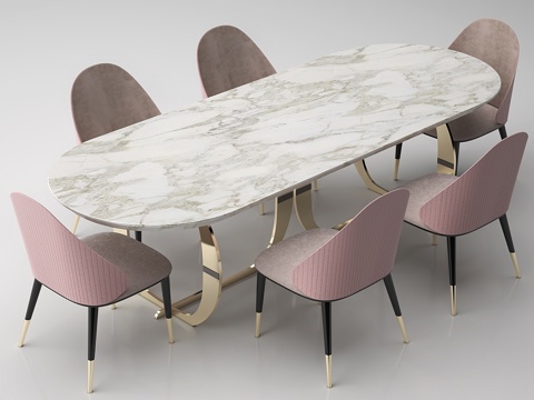  意大利餐厅桌椅套装3d模型 