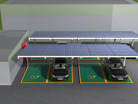  光伏车棚3d模型 