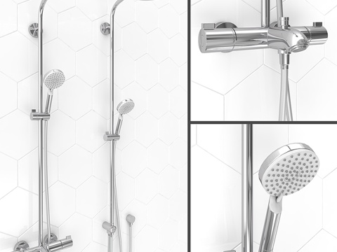  汉斯格雅淋浴系统 Crometta S 240 套装23d模型 