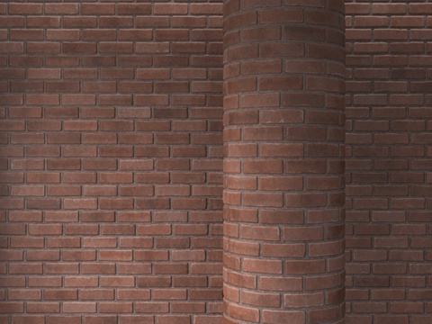  砖红色砌体3d模型 