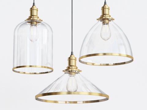  富兰克林玻璃吊灯3d模型 