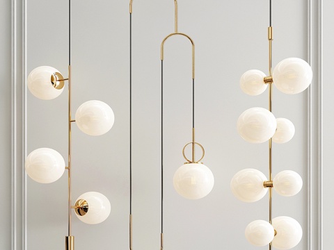  独家吊灯 - 3种款式3d模型 