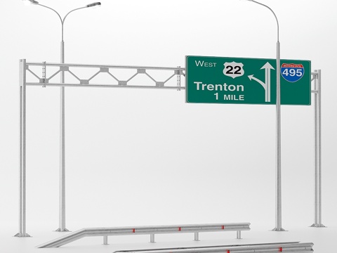  高速公路配套组件3d模型 