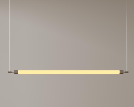 现代中古吊灯 极简奶油风吊灯 北欧简约吊灯 餐厅吊灯 长条吊su模型