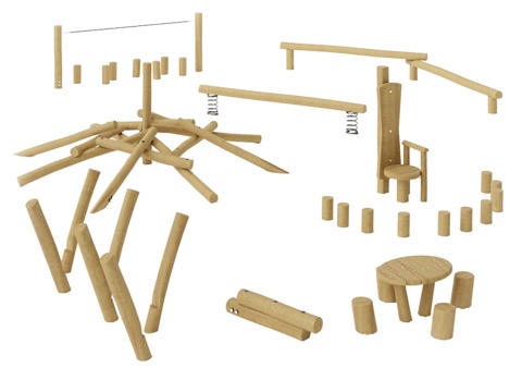  KOMPAN. 原木设备3d模型 