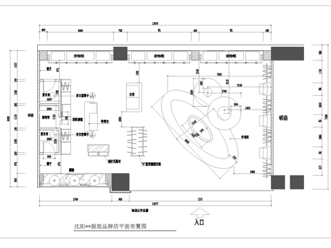  服装店专卖店 最新全套施工图 效果图合集cad施工图 