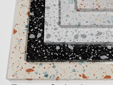  水磨石 - 第9系列（5种无缝材质）3d模型 