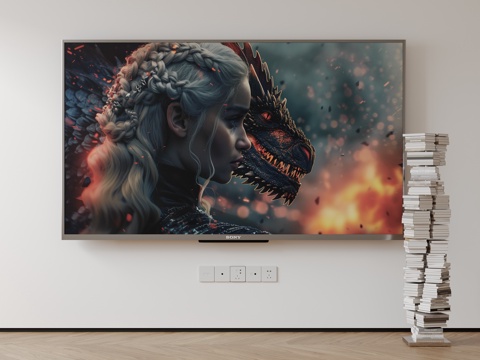  现代电视机 移动电视 激光电视 显示屏 壁挂式电视3d模型 