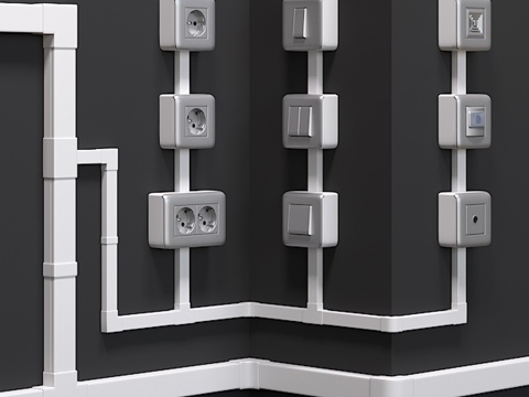  Legrand Mosaic带线槽吊灯3d模型 