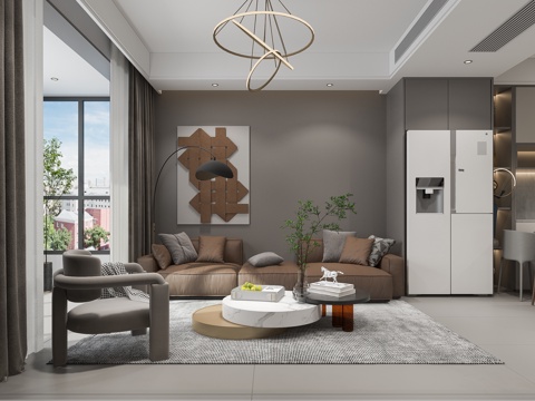  客餐厅沙发餐桌椅3d模型 