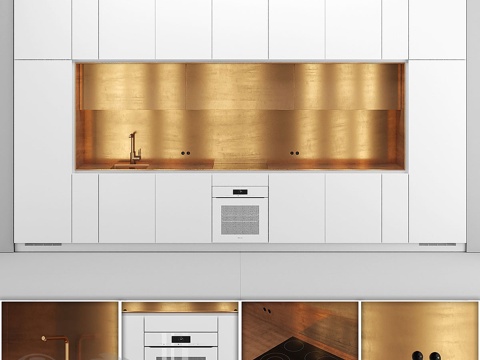  黄铜NEL厨房直拍3d模型 