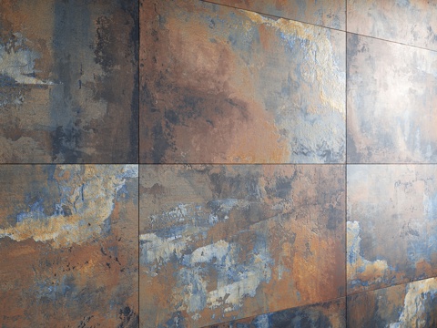  城市灰泥多色瓷砖3d模型 