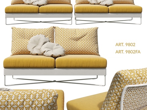  ROBERTI珊瑚礁沙发9802与9802FA3d模型 