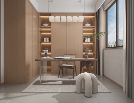  书房书桌书柜3d模型 