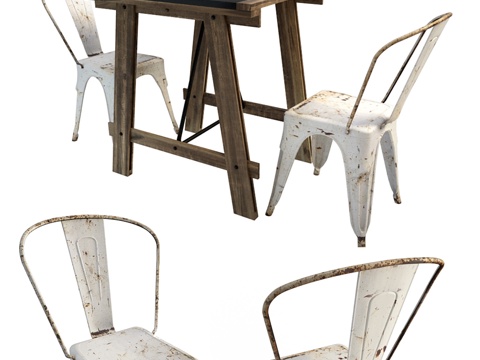  Mesa餐桌与Tolix餐椅3d模型 