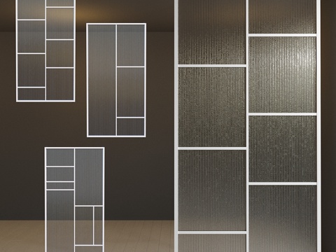  玻璃隔断门 313d模型 