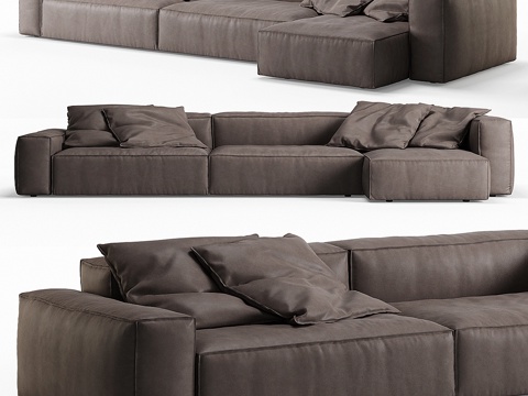  Living Divani NeoWall皮革转角沙发3d模型 