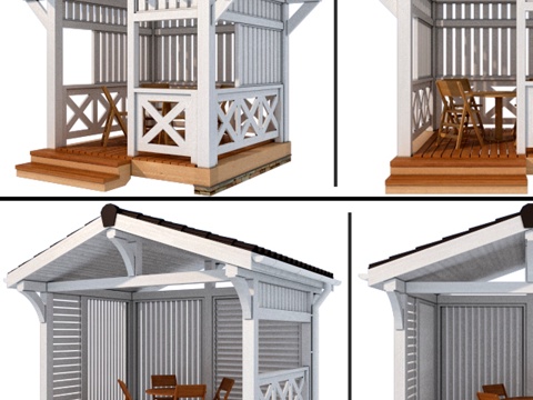  现代风格凉亭（2款）3d模型 