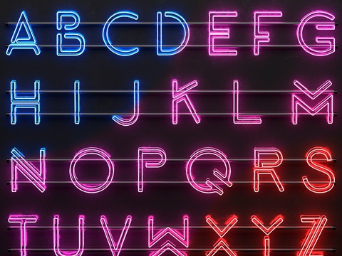  霓虹字母3d模型 