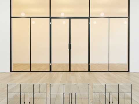  玻璃隔断。门。403d模型 